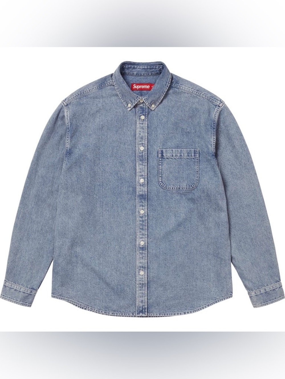 Supreme Appliqué Denim Shirt FW25 Button Up Cotton Indigo Men’s Size XL All cott